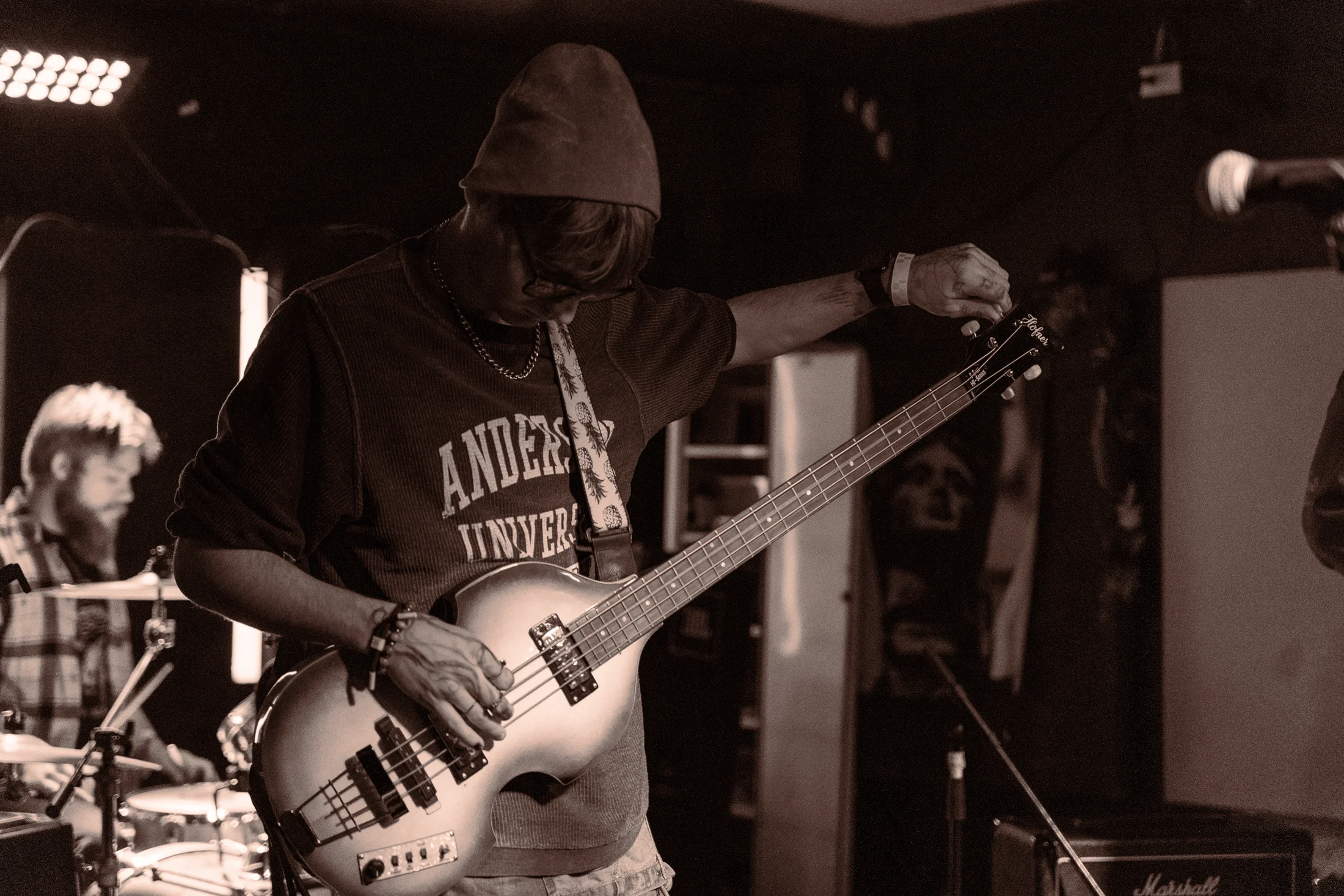 Hollowstem bassist performing on stage